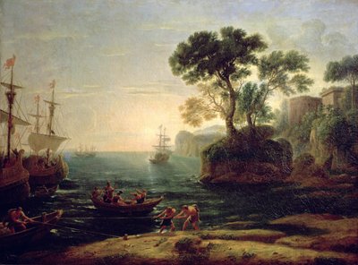 Aankomst van Aeneas in Italië, de dageraad van het Romeinse Rijk door Claude Lorrain